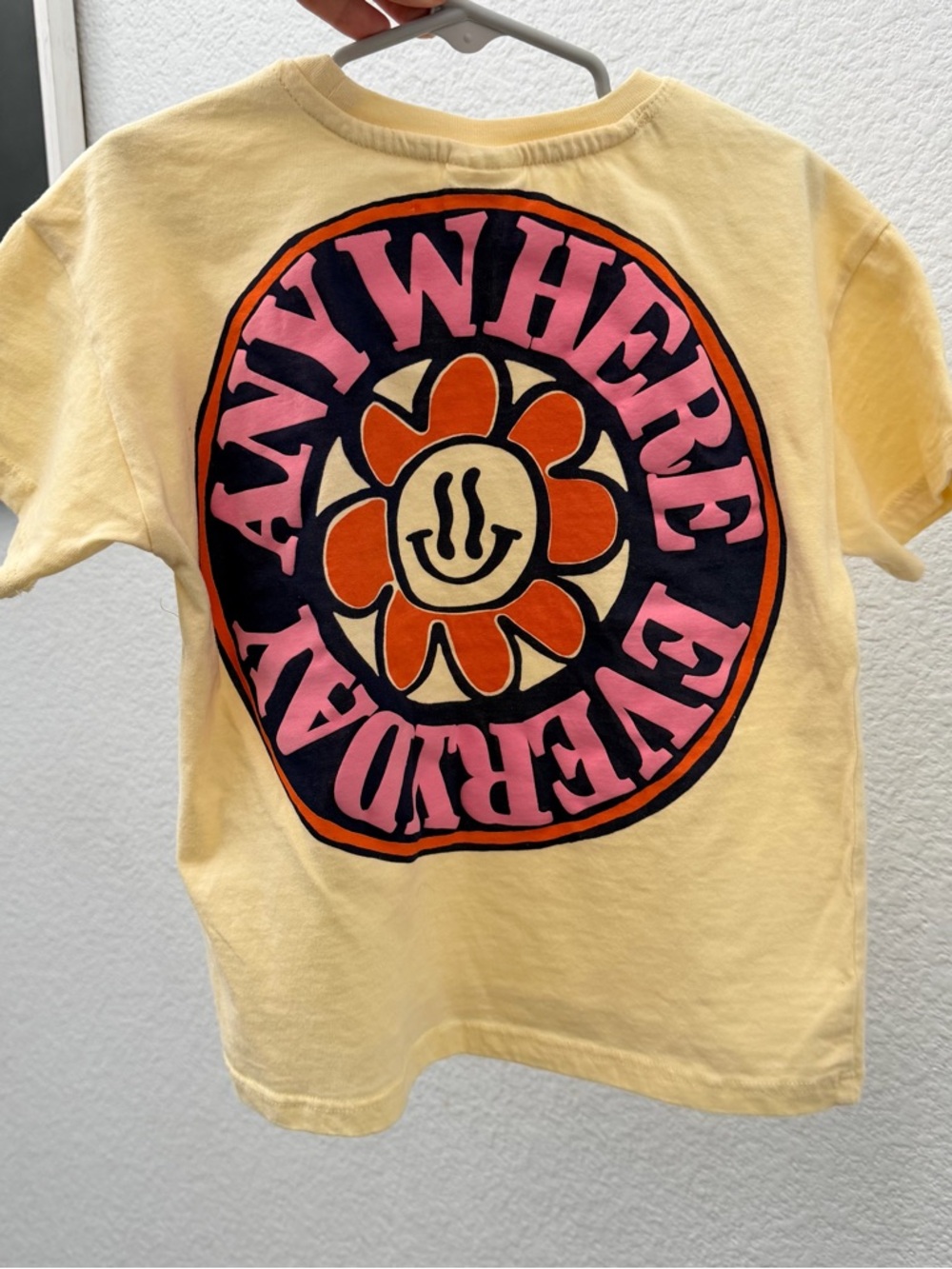 Zara Yellow Tee with Pink & Orange Flower Graphic